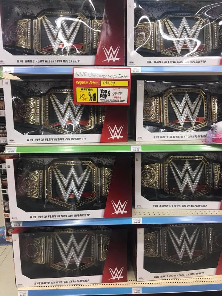 Toys r us at 50% now so $45 #WWENXT #WWEtoys #prowrestlingcommunity #WrestlingToys #Championshipbelts