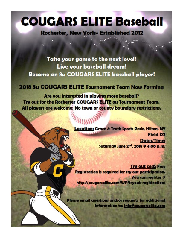 Looking for 8u players who want to play at the next level!