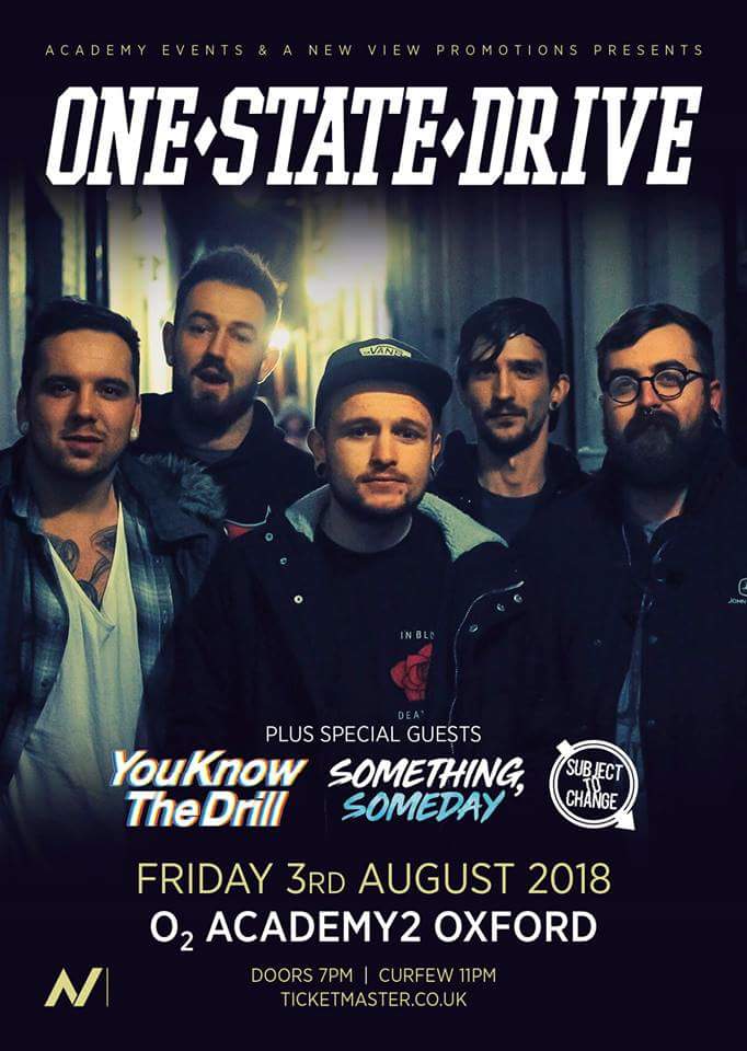 OneStateDrive's tweet image. So hyped to announce that the lads in @YKTDUK are joining us in Oxford in August, alongside Something, Someday and Subject to Change! #letsgetit #ukpp #ukpoppunk #onestatedrive #youknowthedrill