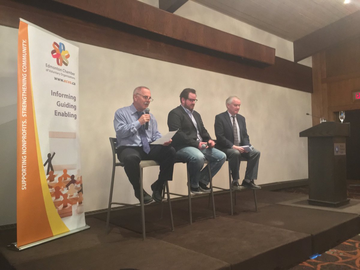 EdmCVO's tweet photo. We’re excited to have @Graham_Journal and IMPACT Alberta’s Brookes Merritt here to provide their thoughts on Alberta’s political landscape and what it could mean for non-profits. https://t.co/Hv8kk9YAbt
