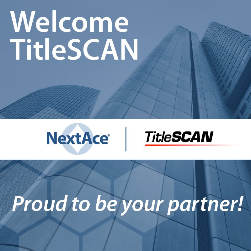 NextAceCorp's tweet photo. We are pleased to announce our integration partnership with TitleScan!
#TitleScan #partners #titleautomation #titledone #nextace https://t.co/dsqKaYGJnd