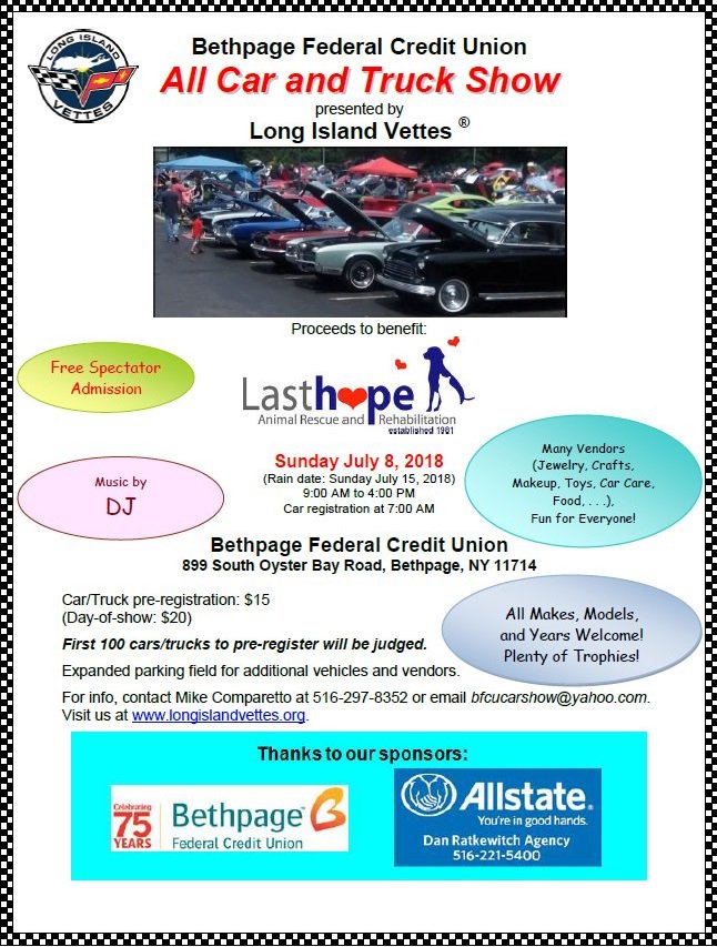 LIVettesClub's tweet photo. DON'T FORGET...Long Island Vette's July car show. https://t.co/ARcR3w2HCh