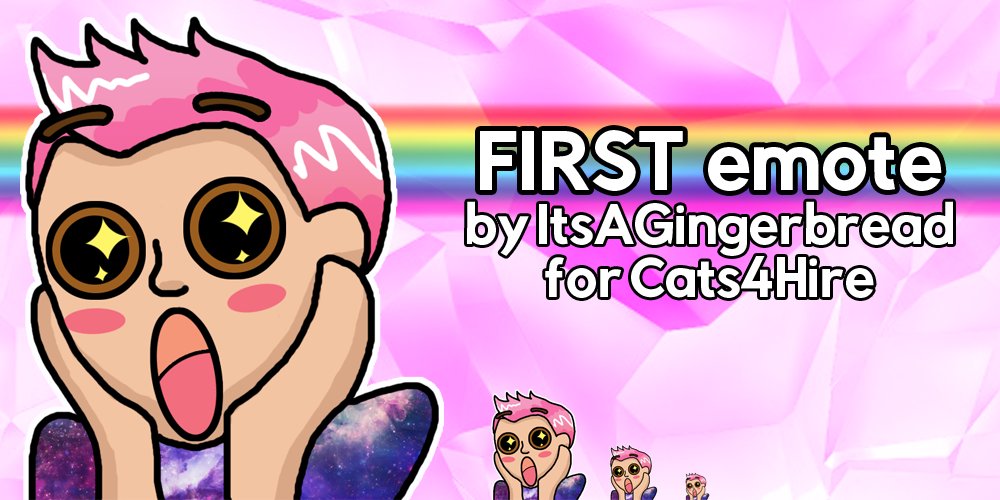 I made my first emote on stream today! Tell me what you think :3
w/ @Cats4Hire 

#twitch #twitchcommission #twitchemote #twitchart #twitchcreative