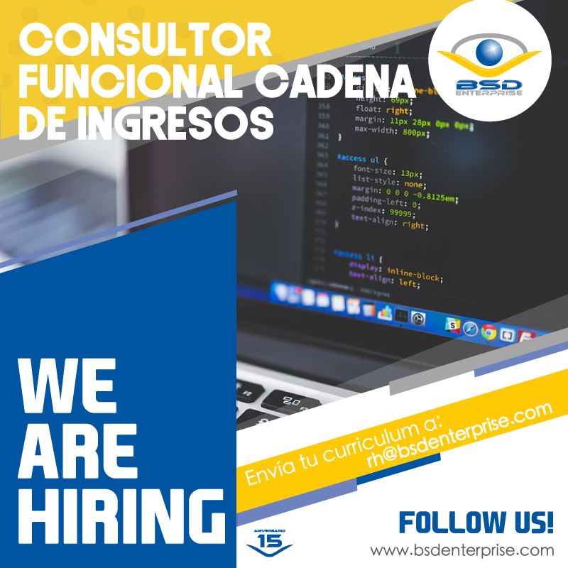 BSD_Enterprise's tweet photo. ¡ATENCIÓN! ¡Estamos contratando! 📌

- Consultor funcional Cadena de Ingresos -

👀 Observaciones: 
Disponibilidad: Inmediata
Tiempo de asignación: 8 meses iniciales

 📍Lugar de trabajo: Tepotzotlán, Estado de México https://t.co/AGFLAAg1oD