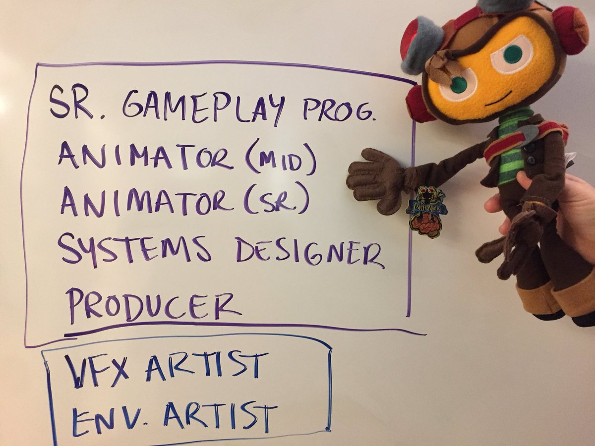 TimOfLegend's tweet photo. Raz wants YOU! Double Fine Productions is hiring! Artists, programmers, designers, animators, and producers! Follow this link to your future—-> https://t.co/sHtU66Ta0x https://t.co/nMutLFYIq8