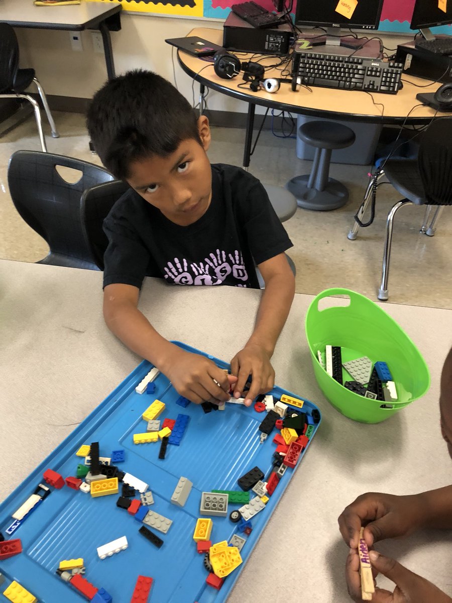 BrightDishman's tweet photo. The LEGO Games were so much fun today! Creating and continuing patterns, measuring towers, one handed building, and fine motor clean-up with clothespins was a BLAST! #ExcellenceIsWorthTheEffort #bgpurples https://t.co/qeTytlHAEp