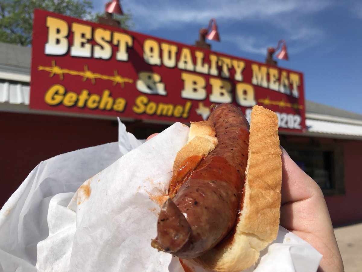 BBQsnob's tweet photo. Sausage wrap at Best Quality Meat in Temple. $2.50 #notoppings #roadsausage #getchasome https://t.co/tbJTAlgAmj
