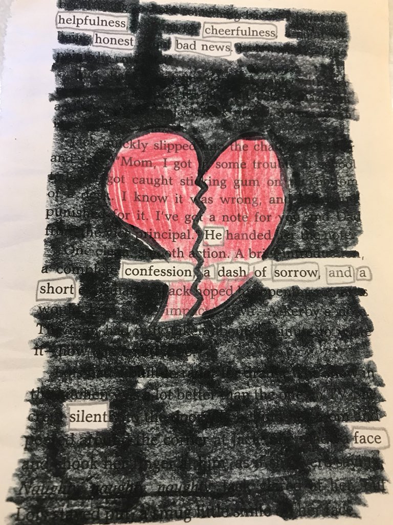 Tranter_TDSB's tweet image. These Gr5/6 Ss were tasked to create blackout poetry to send a message about wellness and mindfulness. Love how relevant these examples are to their lives... gave me goosebumps!! @LC2_TDSB #BetterThanAWorksheet