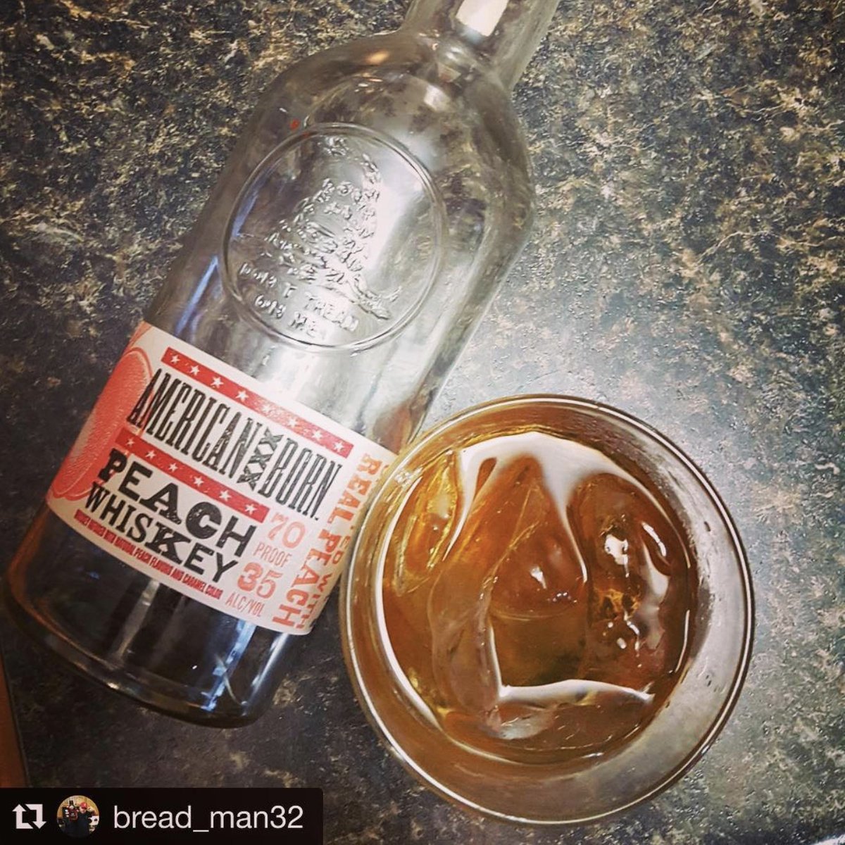 Repost: It's just too tasty!  Time to pick up another bottle of peach whiskey for #ThirstyThursday 
***
#AmericanBorn #Whiskeyforthedrinkingclass #drinkingclass #Whiskey #Whisky #Wednesday #drinks #cheers #friends #