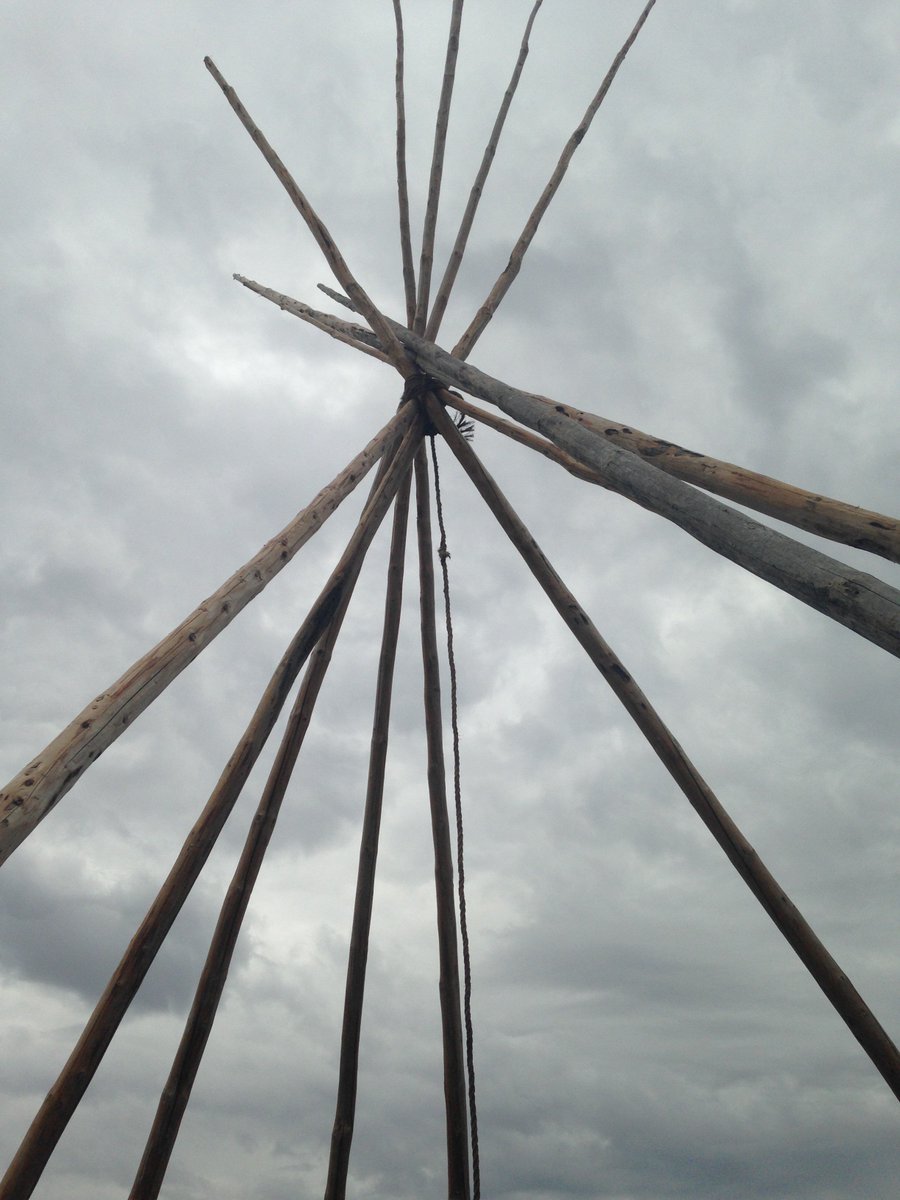 Painted tipi set up with Elder, Patrick Blackplume. An honour having him with us today.