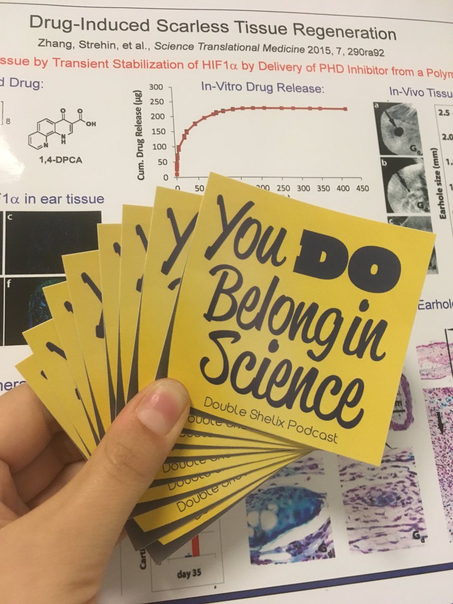 doubleshelixpod's tweet photo. A mentor left me this note on her last day. I’ve kept it on my desk ever since, and remember her words every day. It’s what inspired our #YouDoBelongInScience campaign and stickers! Get your sticker at https://t.co/QzBsLTXsta https://t.co/wlGDQApsw7