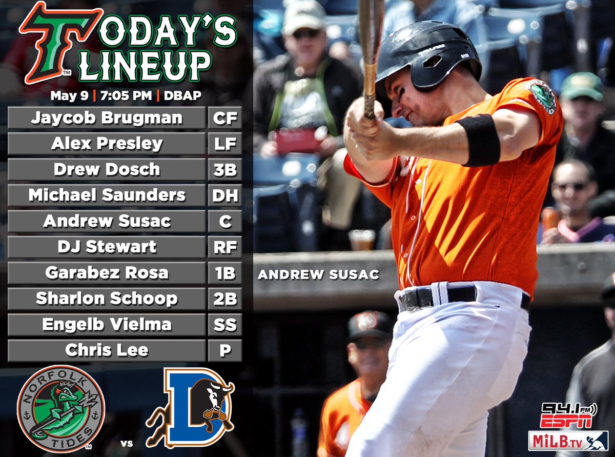 Here's tonight's lineup, as C Andrew Susac returns to the lineup after a stint on the disabled list. Chris Lee on the bump as we look to maintain our place atop the IL South Division.

Listen on <a href="/ESPNradio941/">Priority Auto Sports Radio 94.1</a> or watch on bit.ly/92gn0C #SeaTheGreen