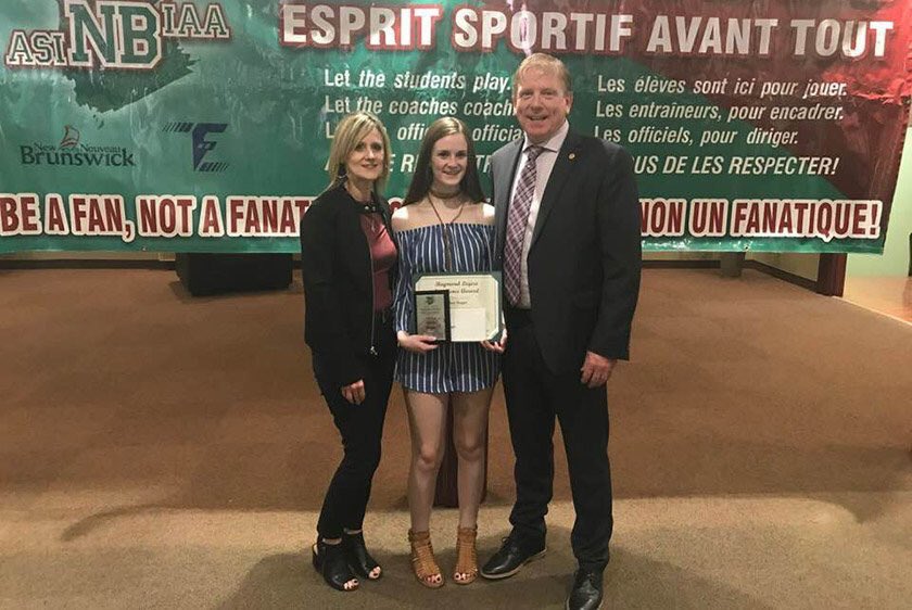 Congratulations to Olivia Buggie who received a Raymond Legere Sportsmanship Award. @BlackvilleNB @BvilleTalon <a href="/BvilleBlueNGold/">Blackville Athletics</a> <a href="/BlackvilleEagle/">Blackville School</a> #959sunfm #Miramichi