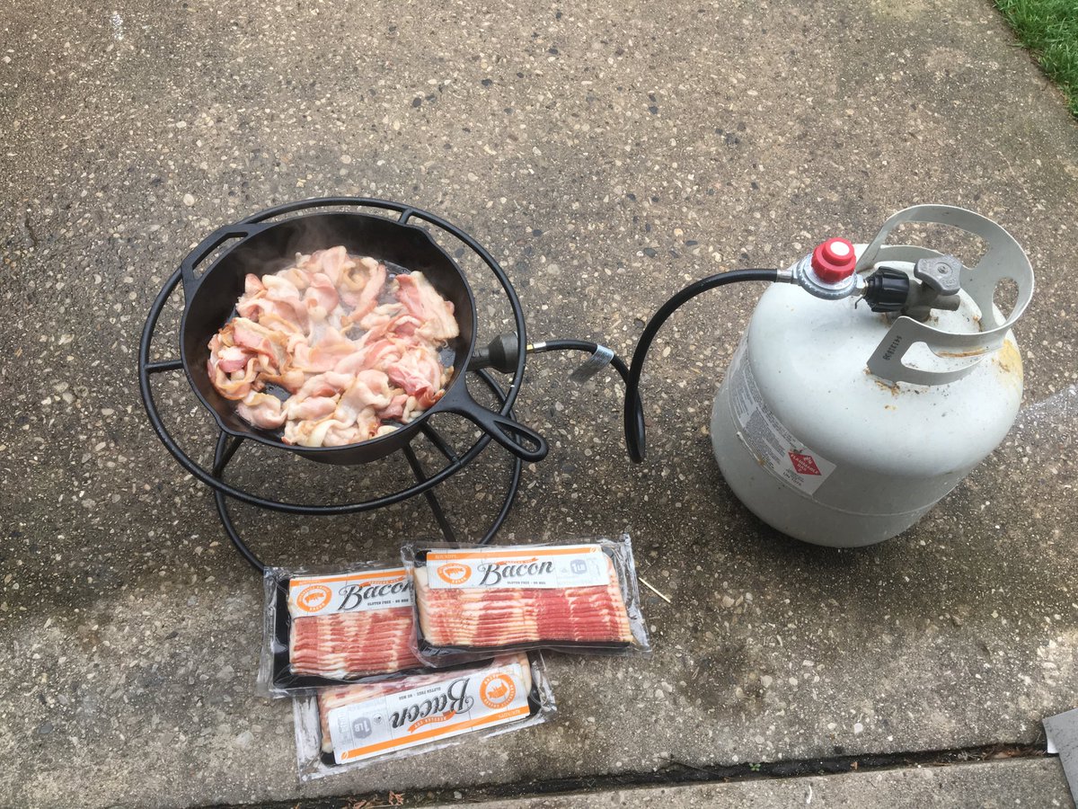 BC_APGov's tweet photo. Cooking “meat” IN my driveway for tomorrow’s breakfast. Don’t believe the haters and losers or the fake news.  A lot of people are saying you’re going to do amazing tomorrow. I’ve seen this, and I’ve sort of witnessed it—in fact, in multiples cases I have actually witnessed it. https://t.co/wiZleQeeZn