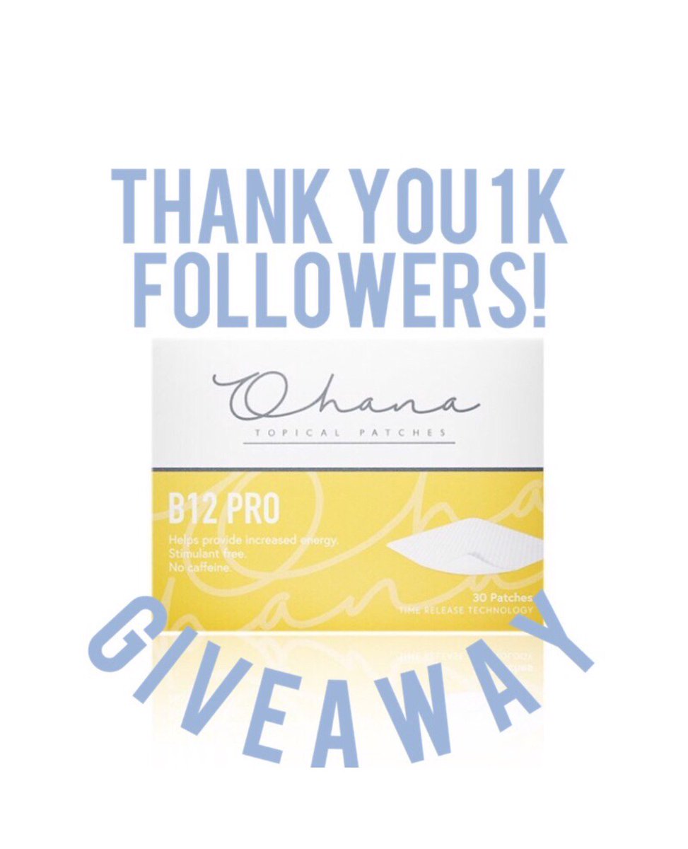 OhanaPatch's tweet image. Thank you to all of our new followers at Ohana Patch! We have reached over 1k followers on social media! Follow us on instagram @ohanapatch to get the details!!

#topicalpatch #topicalpatches #rewardsprogram #giveaway #winner #health #vitamins #nutrients #multivitamins
#b12