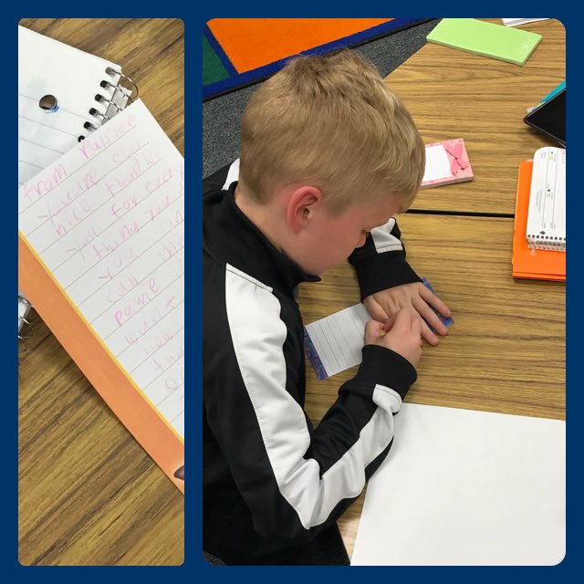 N....is for nice notes.  This afternoon we took time to write nice notes to our classmates and family members. #ABCCountdown