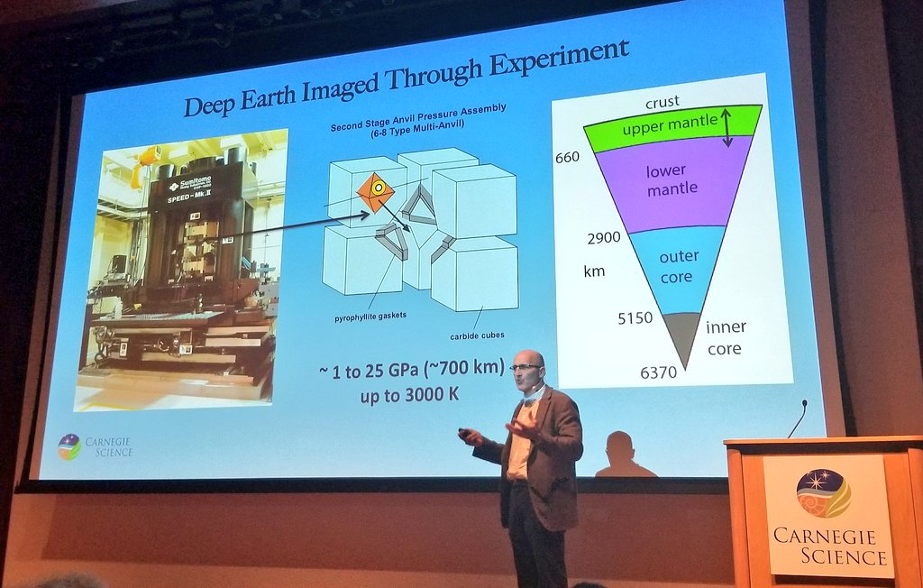 carnegiescience's tweet image. .@CarnegieGeoPhys is one of the first places in the world to use lab mimicry to try to see what's going on in the deep Earth says Director Mike Walter, and it continues to be a world leader in this field of high-pressure research. #DiamondScience