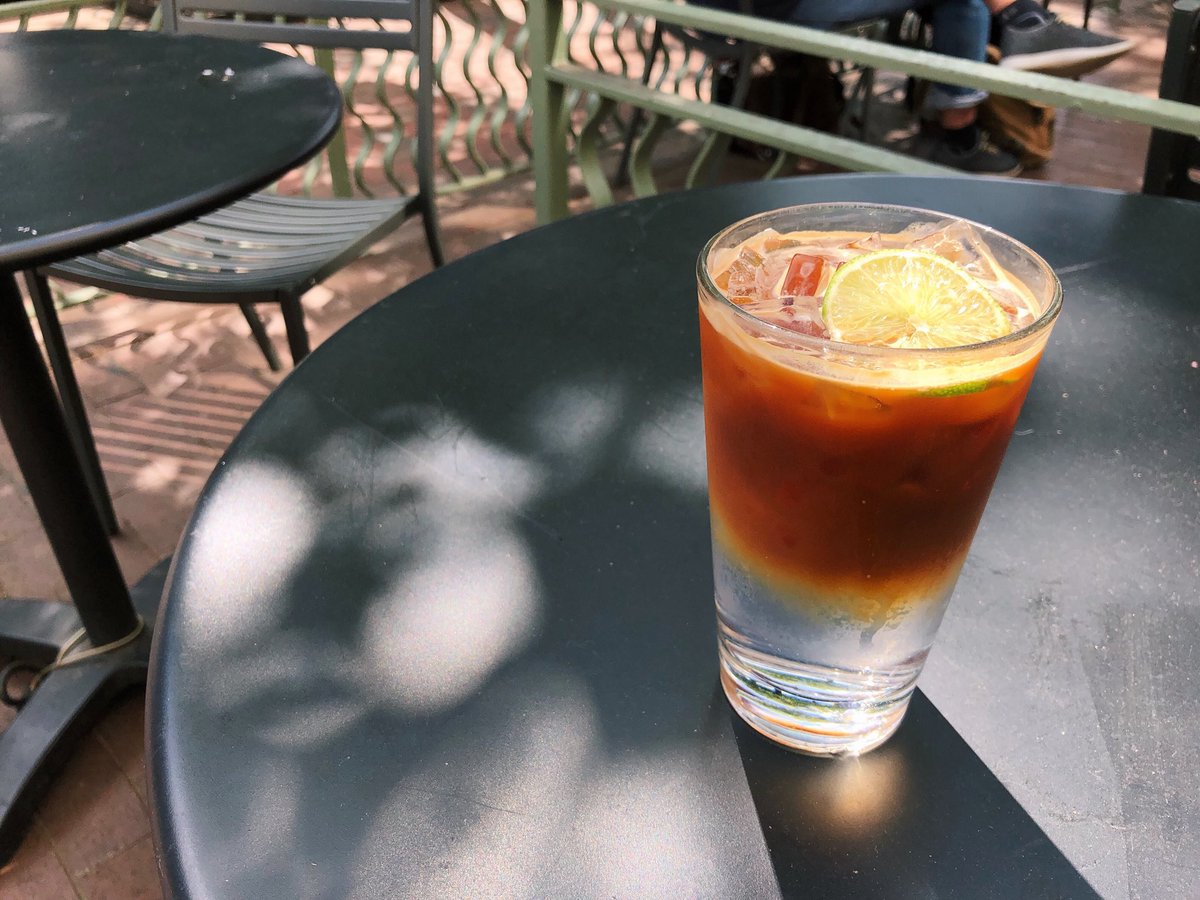 peregrinedc's tweet photo. Get ready for summer w/us and sip on this: Indistinct Radio Chatter is our 2018 Espresso Tonic remix, ft @DCembitterment orange bitters 🍊 https://t.co/VeU08MTOah