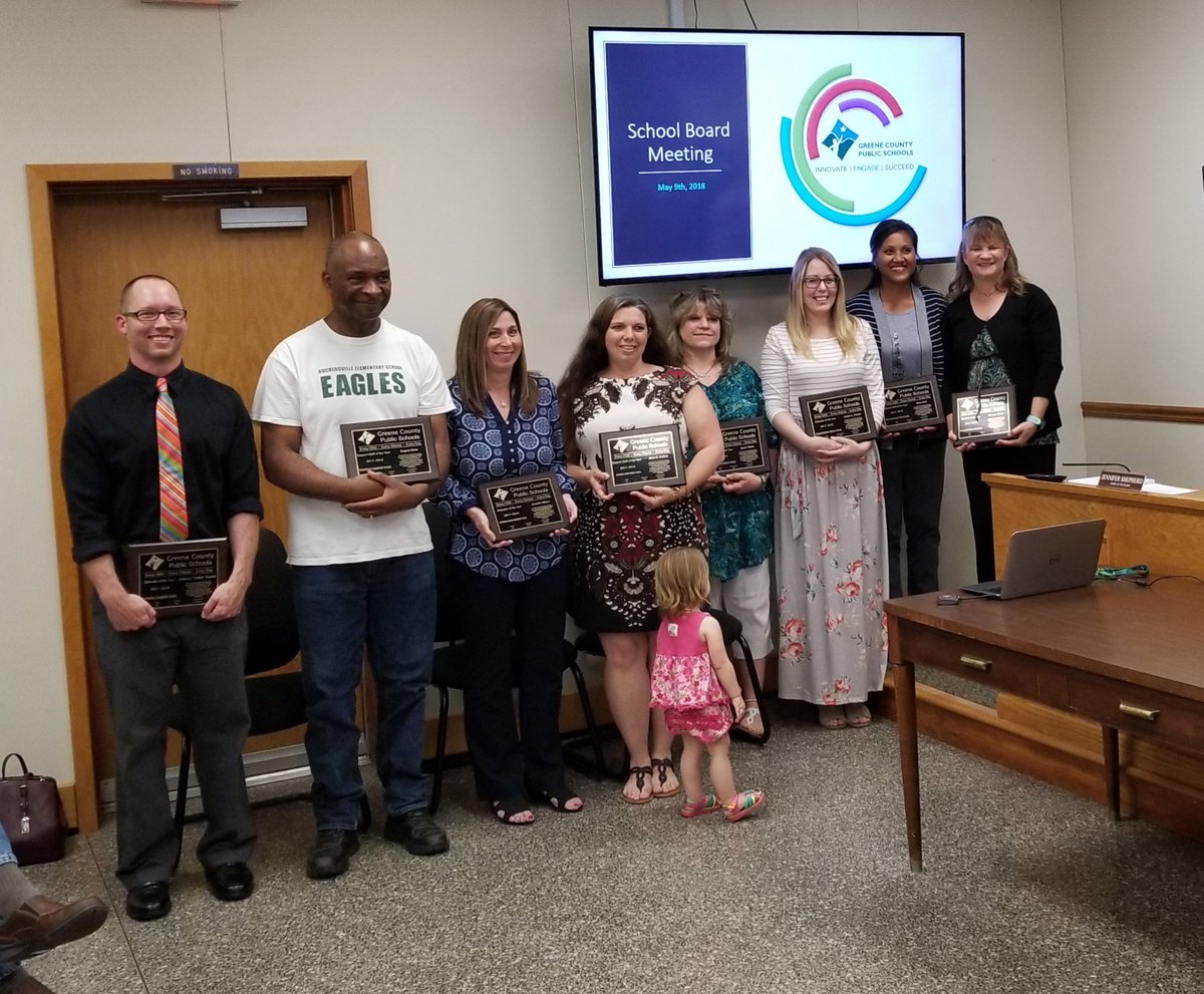 EMOEggert's tweet photo. The school board recognized the Educators and Support Staff of the Year for each GCPS school. Congratulations to all nominees! https://t.co/fYTDnyX0Ej