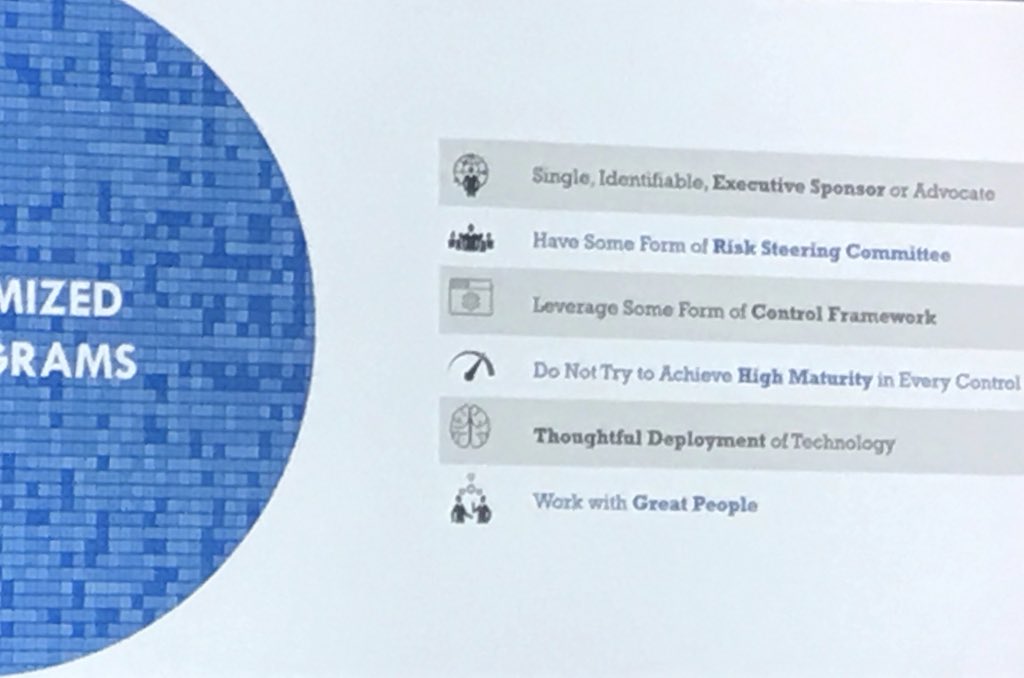 Optiv's tweet photo. Optiv’s @Peter_Evans_99 added "there are common things that seem to be very obvious, but are often times missed in companies that are very successful” at #RMISC2018. https://t.co/LqM7Bp1FXH