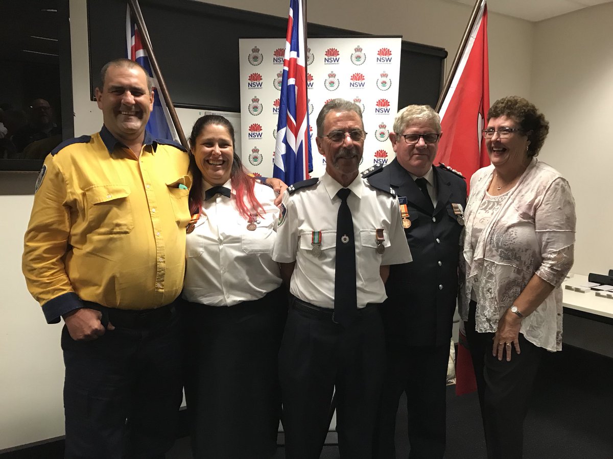 Another proud <a href="/NSWRFS/">NSW RFS</a> family receiving National Medals at the Illawarra District awards ceremony last night. 33 recipients, 740 years of service and a great evening.