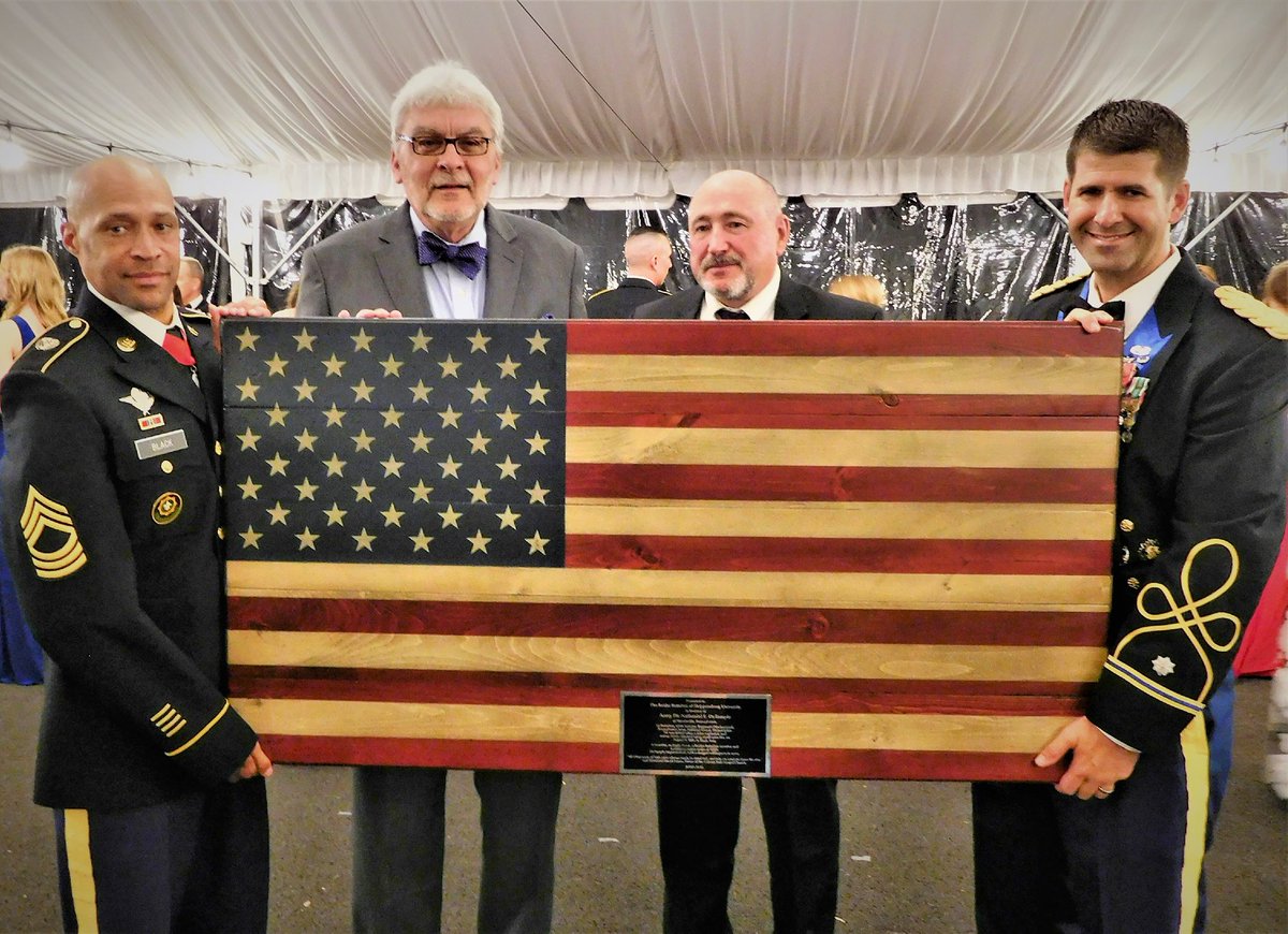 ShipRotc's tweet photo. During our annual Dining Out, we were excited to present Andrew Bennett with the Nathan DeTample Memorial Award. This award is named after a brave Raider Battalion member, Nathaniel E. DeTample, who gave the ultimate sacrifice for his country while deployed to Iraq in 2005. https://t.co/HuDXa2SMfV