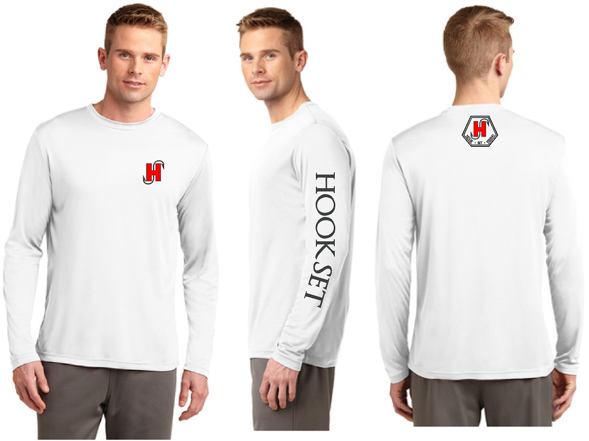 FishingSet's tweet image. Be sure to stop in and check out our Hook Set Original Long Sleeve today! Great for a day on the water 🎣
