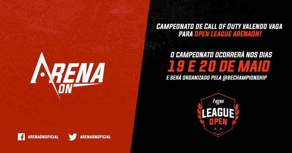 BeChampionship's tweet photo. É com grande prazer que anunciamos nossa nova parceria com a @ArenaOnOficial, nós da BeChampionship promoveremos um campeonato 4Fun em que o vencedor ganhará uma vaga para a Open League TOTALMENTE GRATUITA! https://t.co/zfX248Dmaa