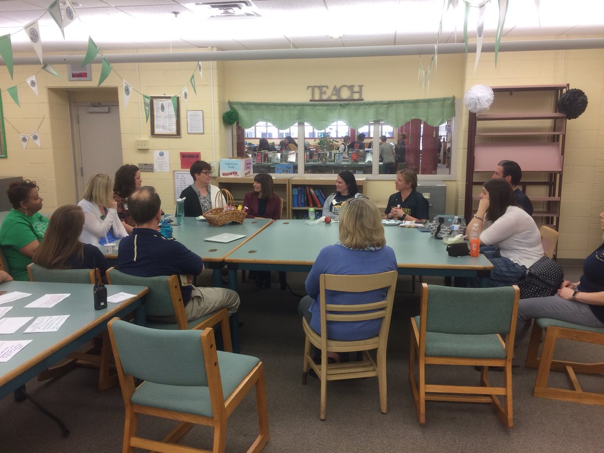 Pleased to have our teachers and counselors gather for a round table lunch to discuss mental health info and ideas for our students. #VikingsCare
