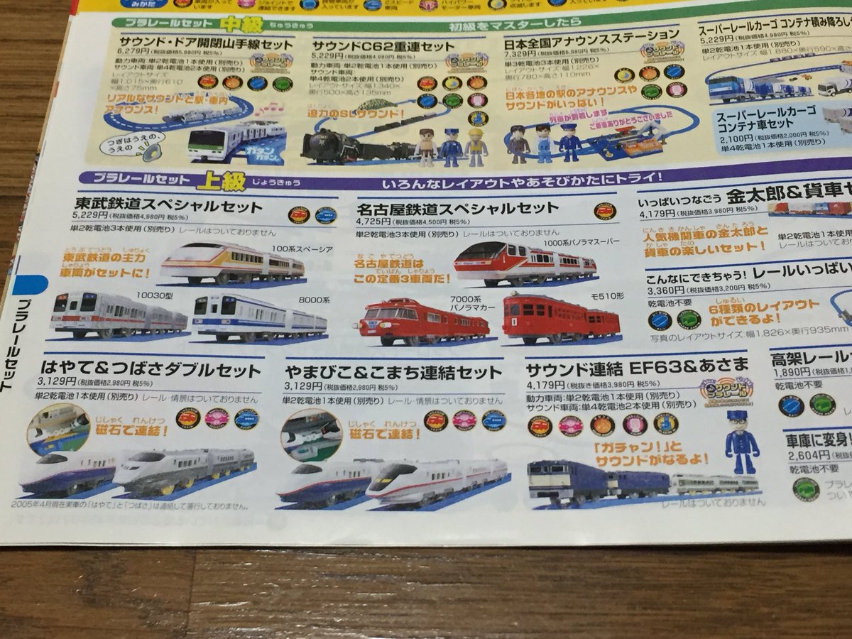 プラレールの宿の松岡さん 05年のプラレールカタログを見ると 交渉人真下正義のクモe4 600やプラロード大鉄橋 東武や名鉄のスペシャルセットまである