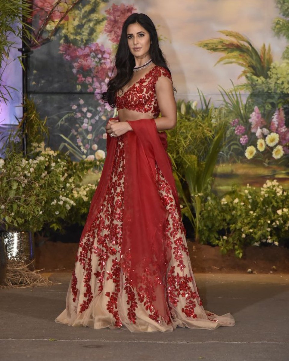 Bollywood actress wearing a gorgeous red