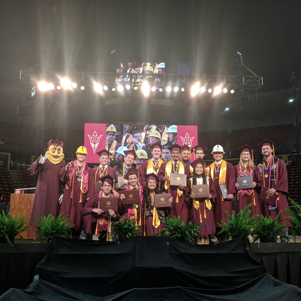 🎉😈 Congratulations to our outstanding grads at the <a href="/ASUEngineering/">ASU Ira A. Fulton Schools of Engineering</a> convocation ceremony (gold) tonight! #ASUgrad #IraIraIra