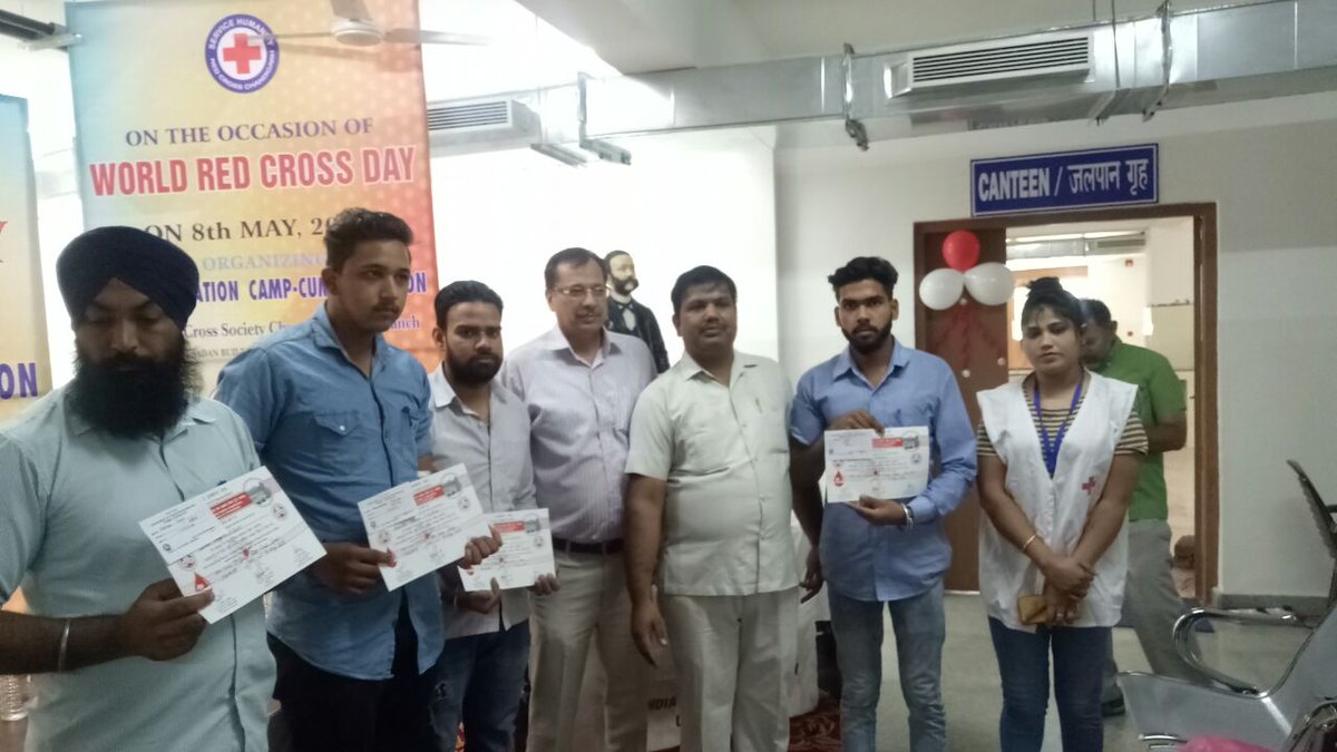 ChdInitiatives's tweet photo. Indian Red Cross Society UT #Chandigarh has organized World Red Cross Day on 8th May in #InfosysFoundation Red Cross #Sarai at #PGIMER Chandigarh. On this occasion a #blooddonationcamp &amp; exhibition of Red Cross activities have been initiated. #IRCS #IndianRedCrossSociety https://t.co/QCMpGKF5Xr