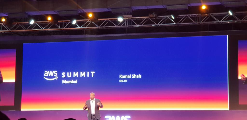 Thakkar_Sonia's tweet image. Kamal Shah -CIO, LTI taking over the key note #AWSonAir #AWSSummit