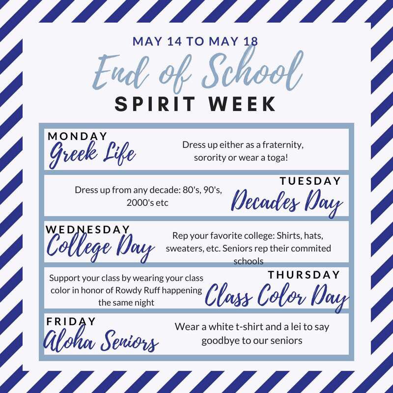 STHSco18's tweet photo. Our FINAL Spirit week is next week seniors! Let’s go all out for one last time!🧡💙 https://t.co/adSVrPbaQK