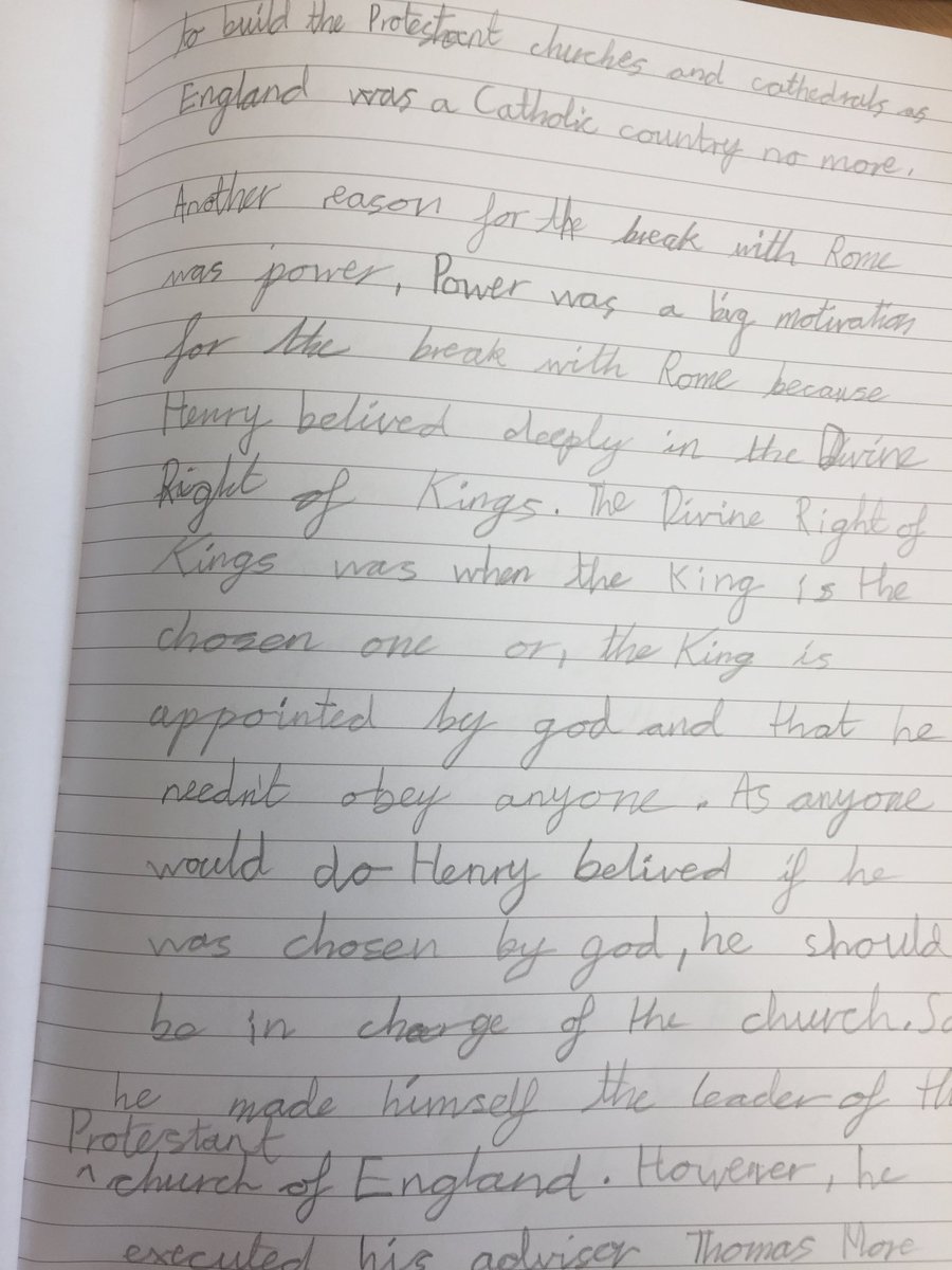 wlfsprimary's tweet image. Our Year 3 children have been writing excellent essays about Henry VIII and the English Reformation. We are very impressed with them all! Look at this one (part1):