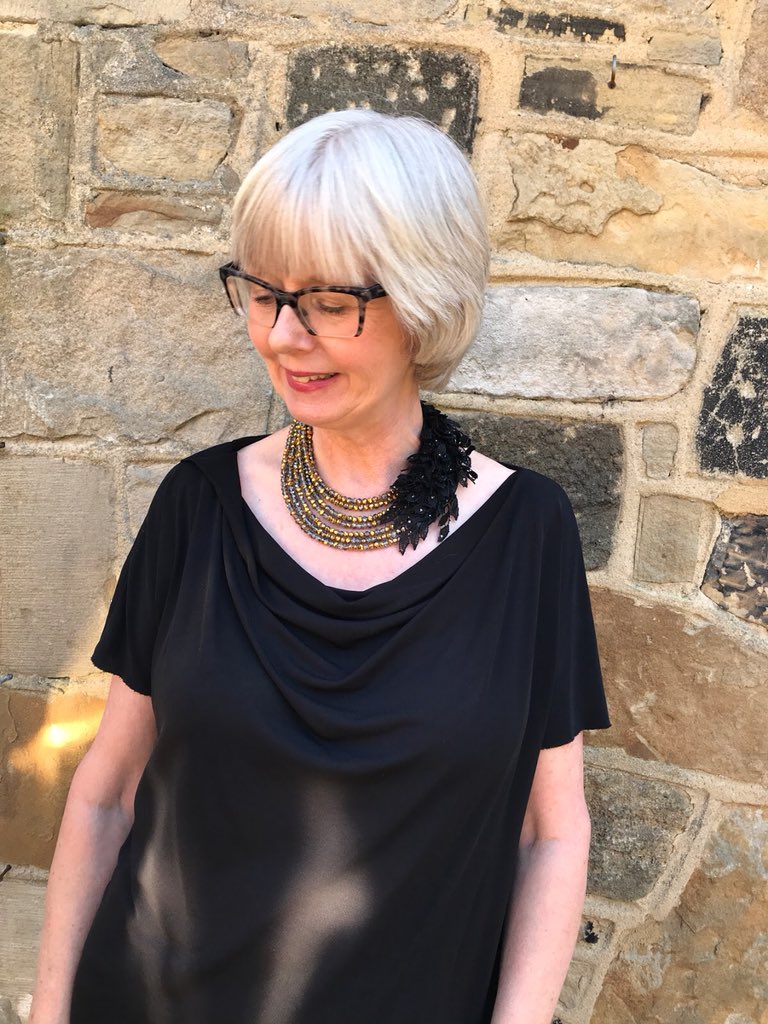 Sensational60s1's tweet image. A statement necklace for a black top #sensationalbabyboomers #ourstyle #stylebloggers #over60s #anneandanne