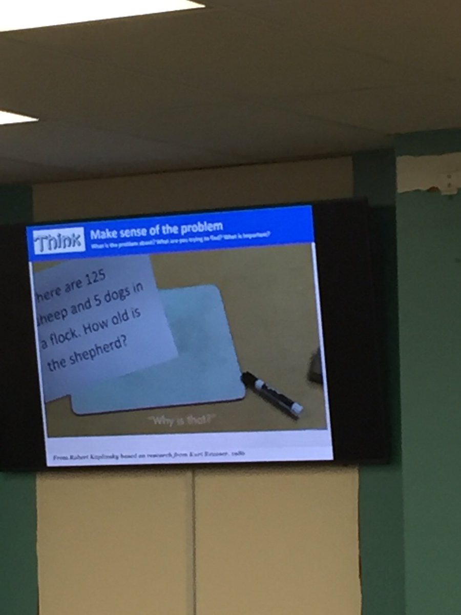 Using the “Shepherd Problem” to illustrate the importance of making sense of the problem!@CurriculumAssoc <a href="/robertkaplinsky/">Robert Kaplinsky</a> <a href="/DMSullivan00/">Danielle Sullivan</a> #WeManatee