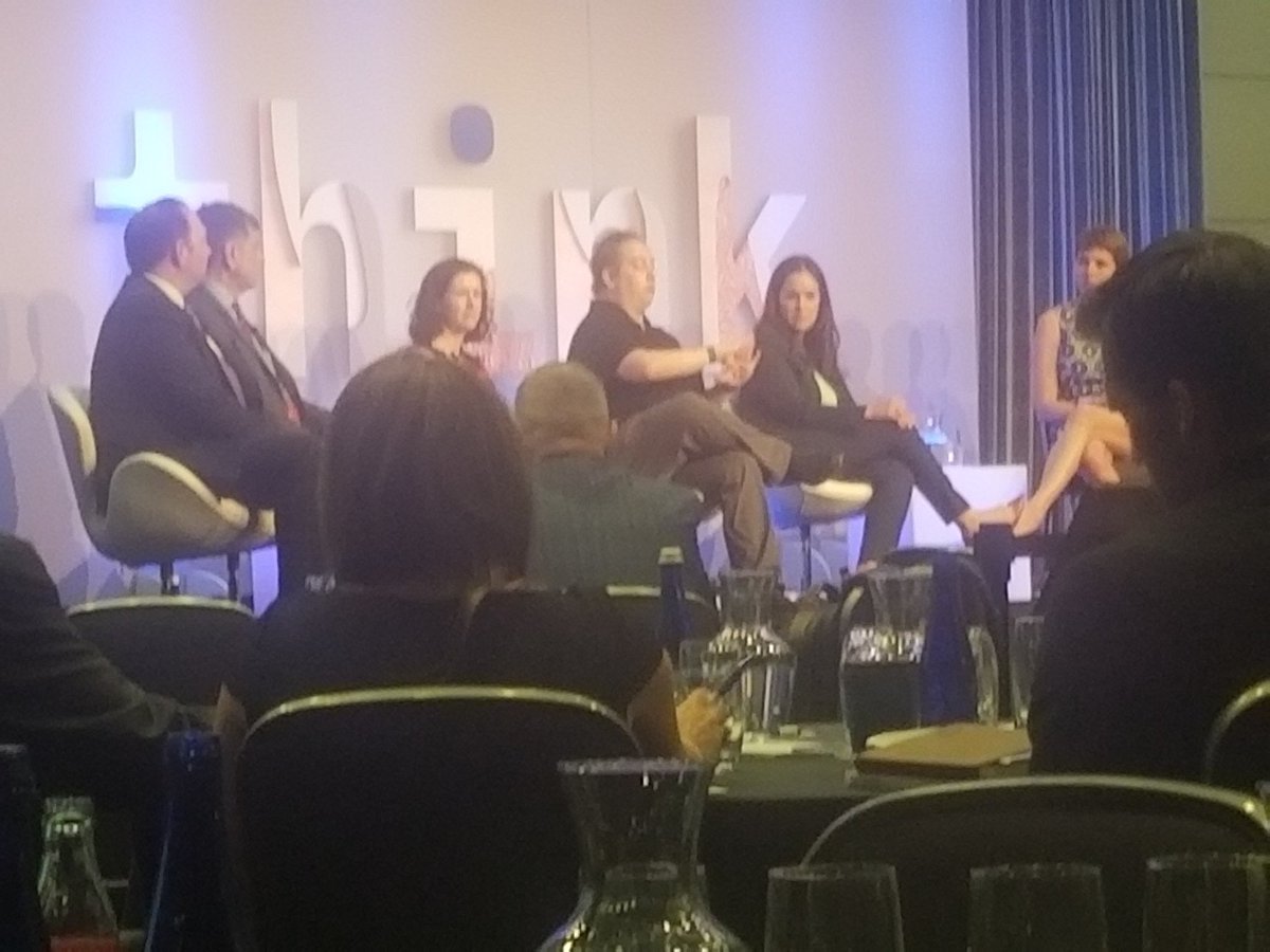 TSG_KevinT's tweet photo. Final panel, "The Road Ahead", chaired by Susan Wedge (far right on stage), VP and Partner, Digital Service Line Leader, IBM GBS Public Sector. Love seeing several female leaders in government and IT!! #thinkgov2018 https://t.co/30qNzMzXh8