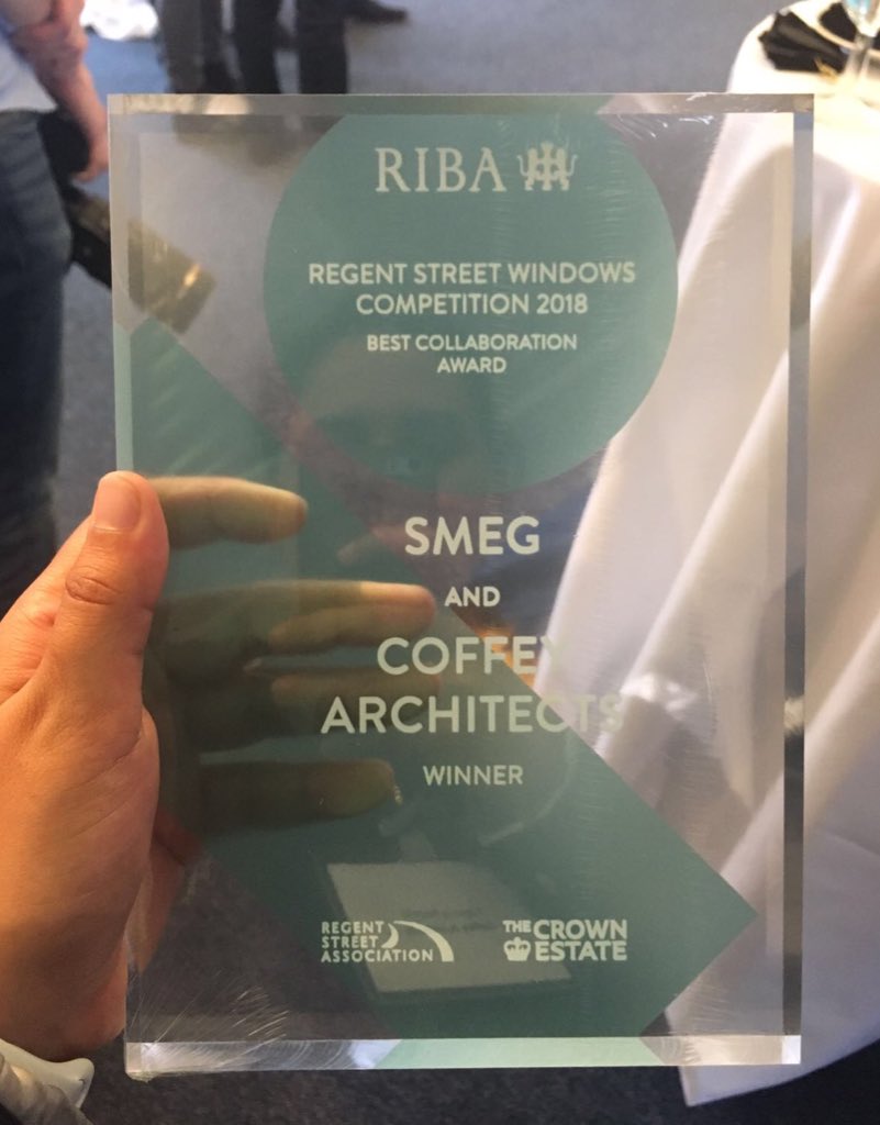 CoffeyArch's tweet photo. 🎉 We won the @RIBA #RegentStreet Windows Best Collaboration Award alongside @smeguk! 🎉 https://t.co/8XOkKsLoz3