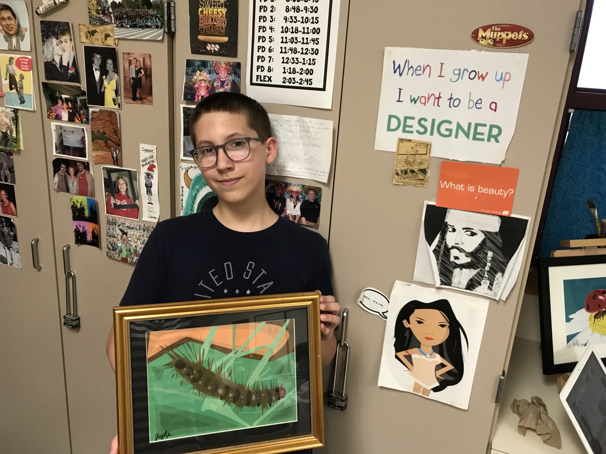 #cysdproud of this <a href="/cyms_panther/">Central York Middle</a>, Jayden for his digitally illustrated Caterpillar, accepted for The Great Big Bug show @hiveartspace for June and July. #itsagreatdaytobeacymspanther #cymsart #collaboratecommunicatethinkcriticallycreate