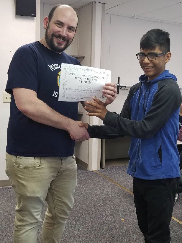 droldan116's tweet photo. Congratulations to our outgoing 8th grade most overall improved ENL students!! GREAT JOB GUYS! Good luck at the high school. #RLMSpride https://t.co/Zl6wSJjGHT