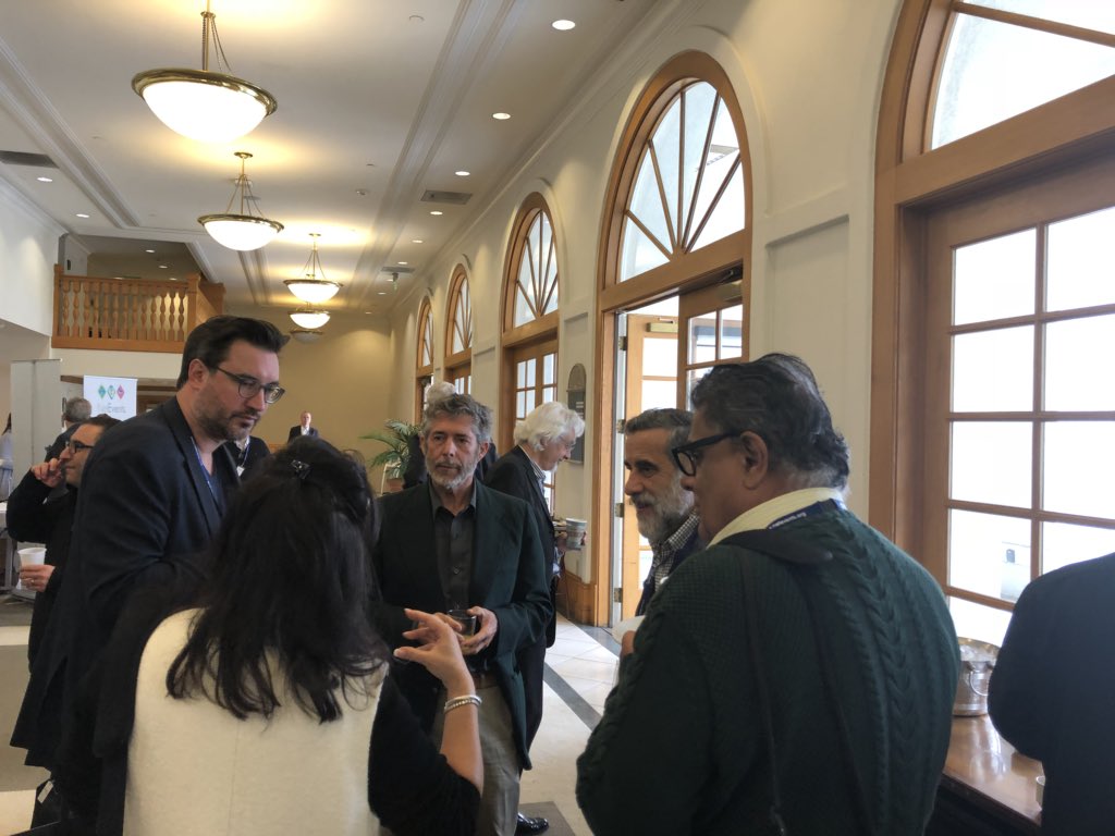 NetEventsTV's tweet image. It’s coffee time! Prof. David Cheriton answers questions from @UliRies, Ciro Viliate and @kishorejets. #netevents18 @MariMinetaClapp