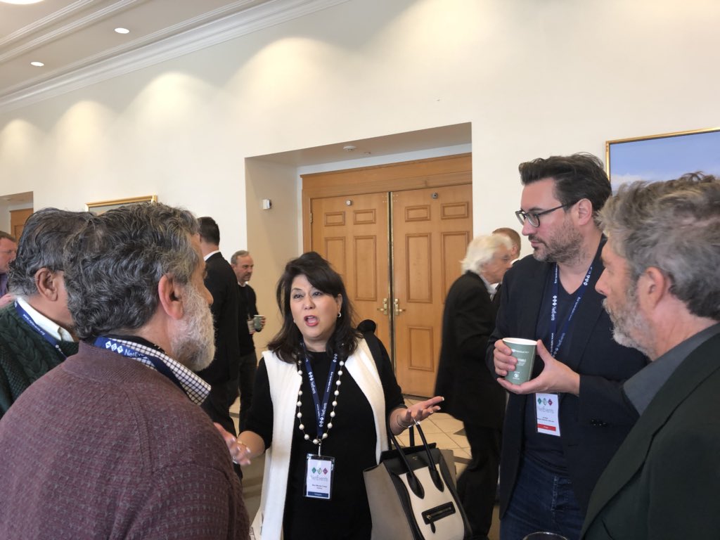 NetEventsTV's tweet image. It’s coffee time! Prof. David Cheriton answers questions from @UliRies, Ciro Viliate and @kishorejets. #netevents18 @MariMinetaClapp