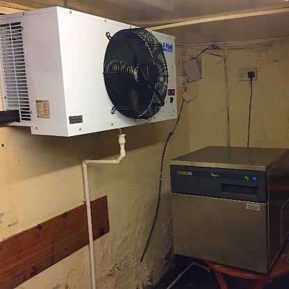 3rd cellar cooling installed in 3 days... Also repaired the ice machine. Another unit going in tomorrow too! morechilled.com #cooler #refrigeration #cellarcooling