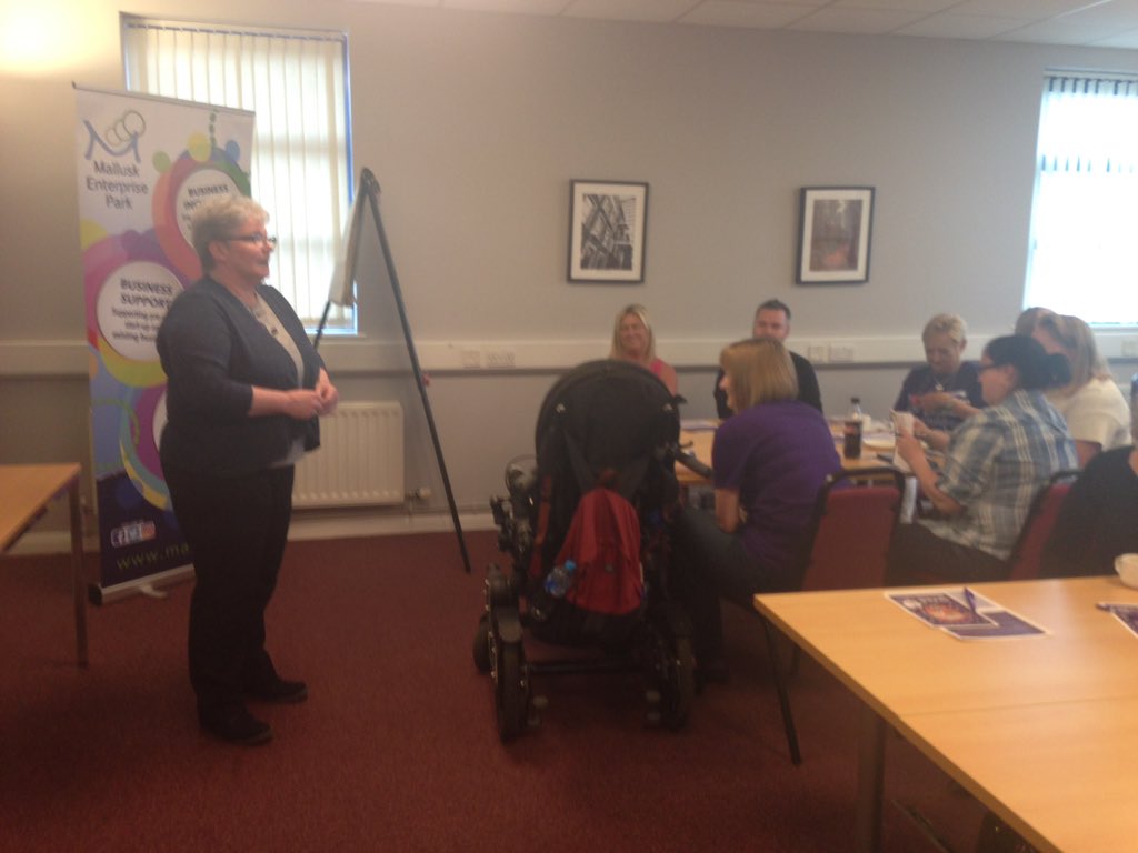 Catherine from <a href="/nichildrenshosp/">Northern Ireland Children’s Hospice</a> sharing information about the great work this fantastic local charity do throughout Northern Ireland asking key reps throughout Newtownabbey businesses and community groups to get behind their #Jingle2018 Christmas 🎄 campaign
