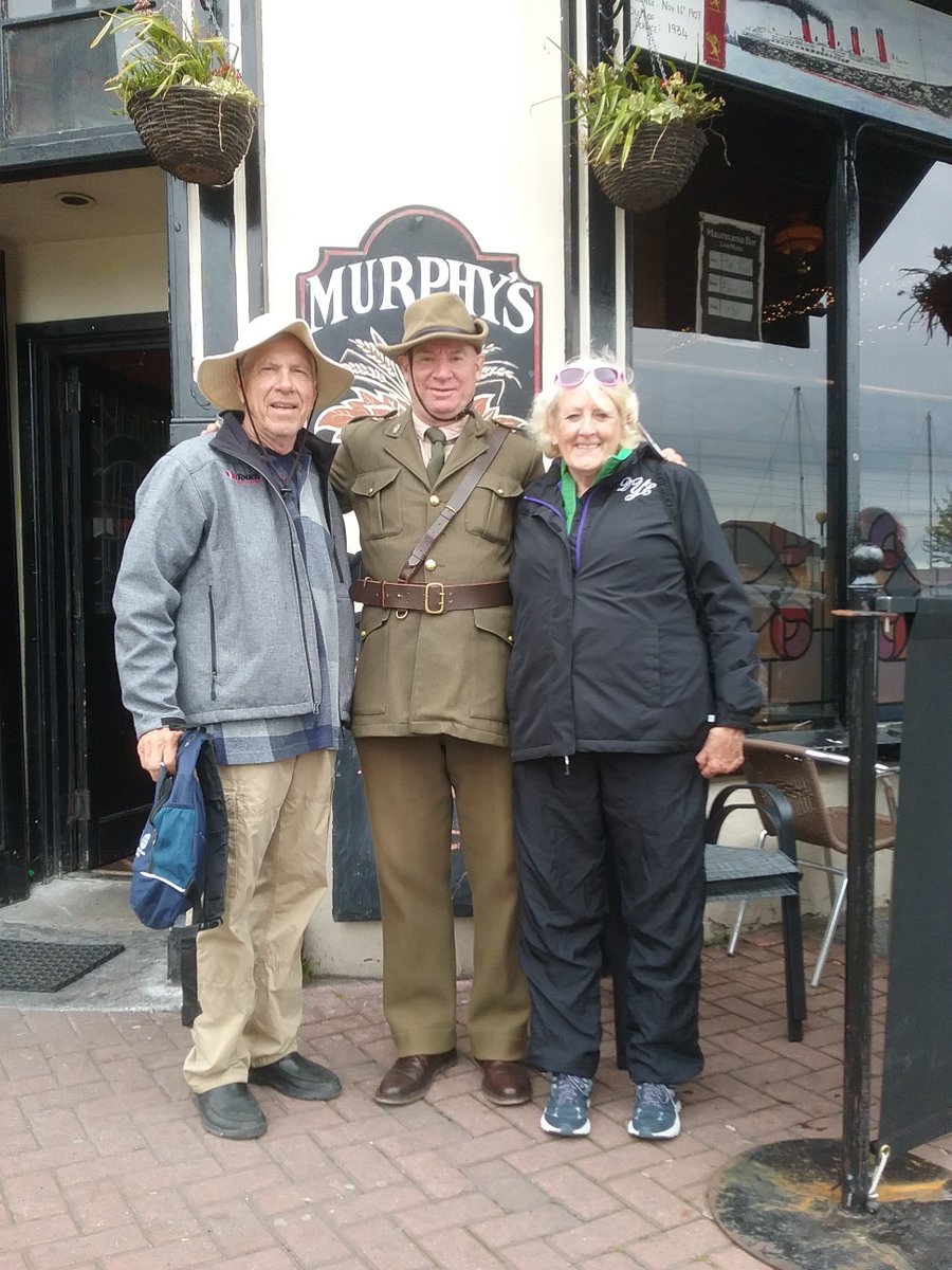 CobhRebel's tweet photo. Canadian Tom Young  and his wife after having enjoying the cobh Rebel Walking Tour. #PureCork @CobhTourism #irishAmerican #irishcork #corkairport #IrelandAncientEast @Failte_Ireland @CobhHarCham @GoToIrelandUS @CobhHeritageCen #thecommodorehotel @CommodoreCobh @bellavistacobh https://t.co/djaMyYIC2W