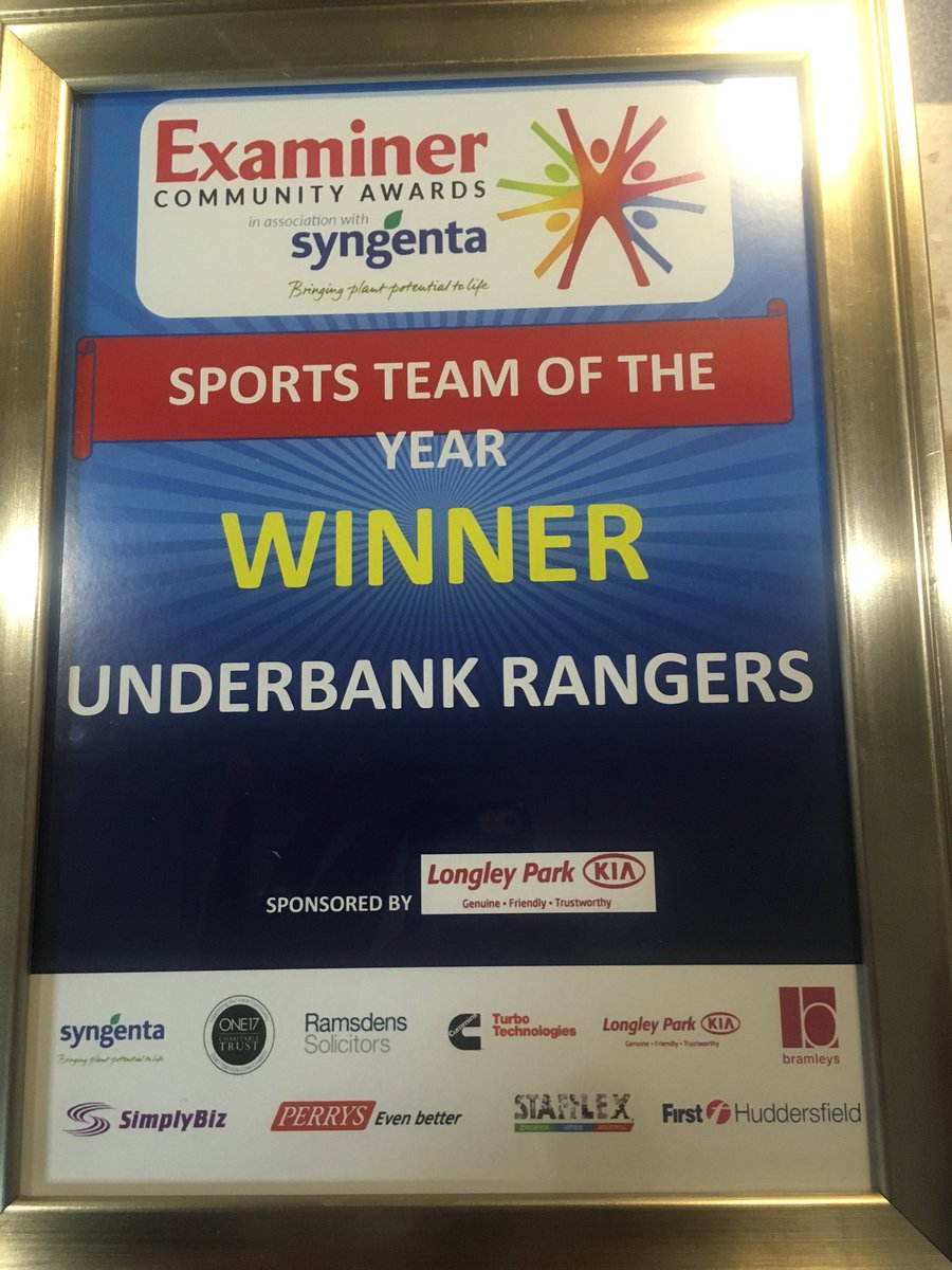 UnderbankRL's tweet photo. Out of absolutely nowhere we have only gone and won it. All the hard work for the club and players is certainly paying off. Huge thanks to the @Examiner for their awesome coverage and thanks to @CommunityAwards for the recognition #ECA18 https://t.co/f6B63XGslr