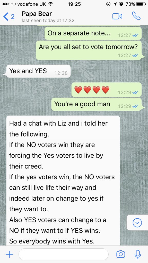 I asked my 72 year old Dad if he is going to vote tomorrow.

This is what he said.

#VoteYes #RepealThe8th