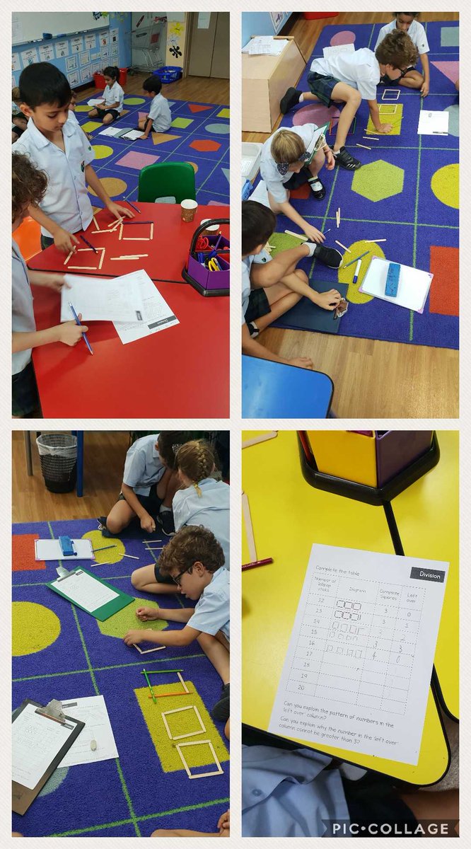 ColmCor1's tweet image. Year 2 division investigation. Making division and algebraic connections. #pypmaths #realmath #handsonlearning